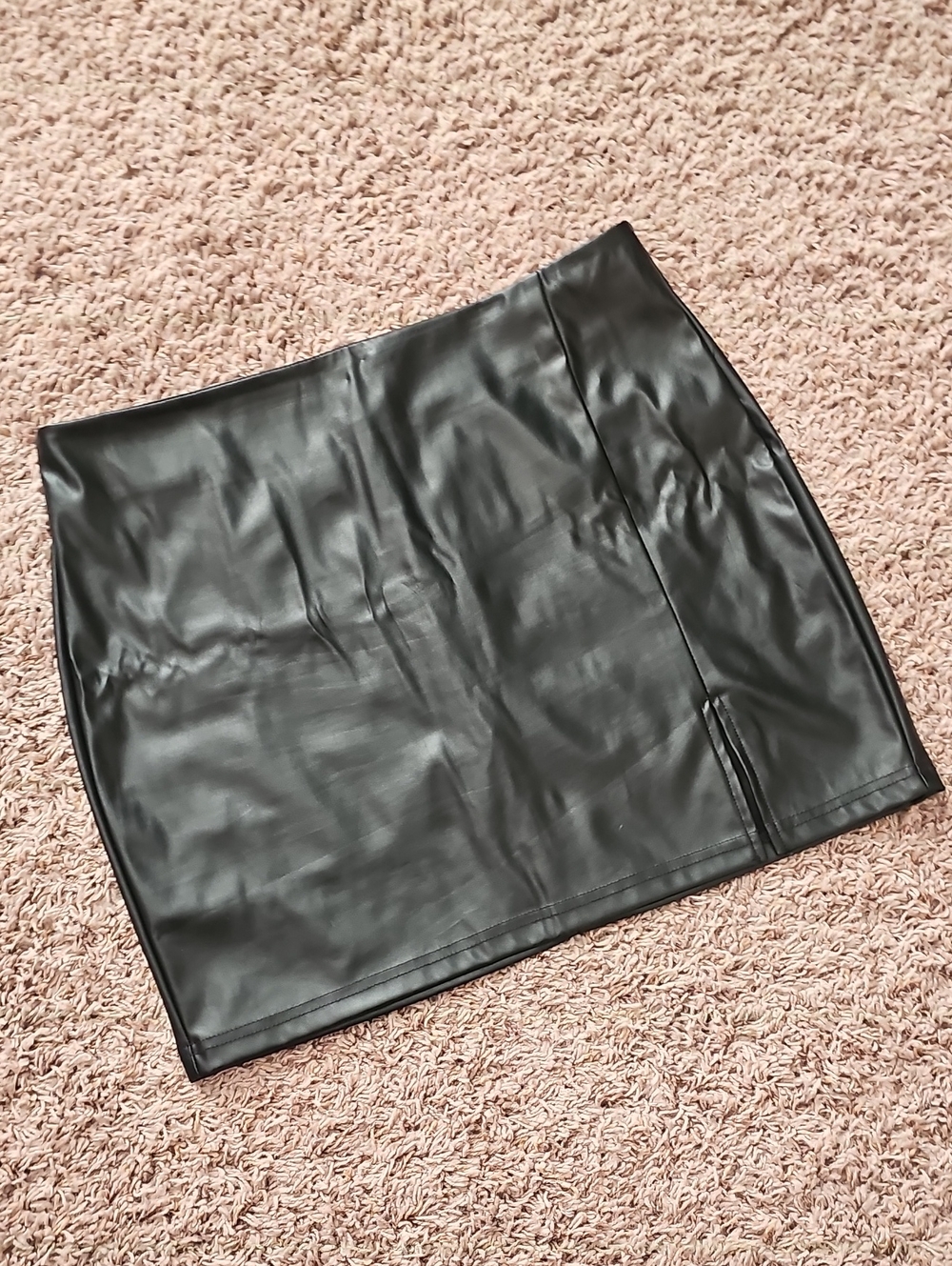 Black Faux Leather Mini Skirt